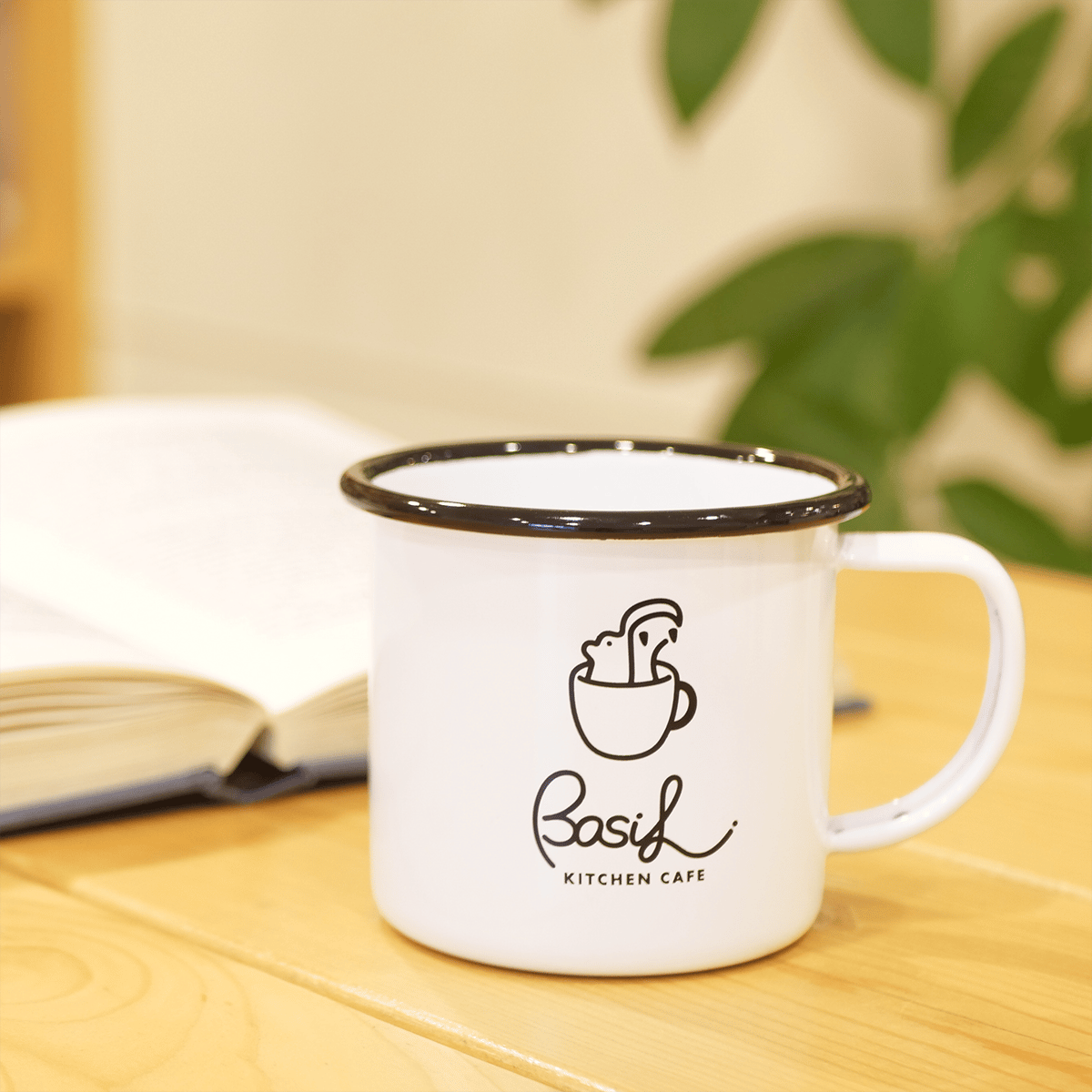 ホーローマグカップ【BLACK】BASIL KITCHEN CAFE ORIGINAL | B