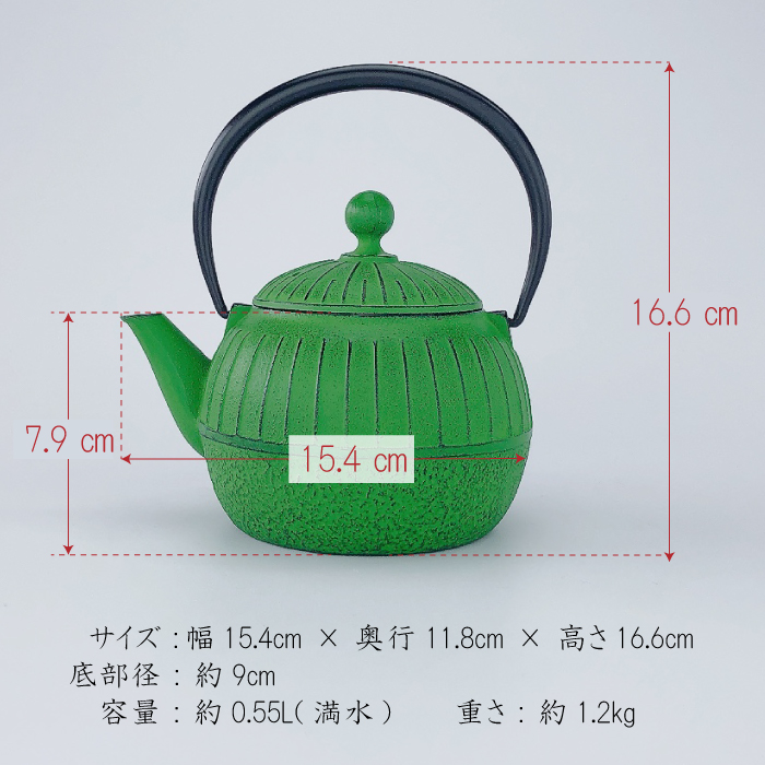 煎茶道具　南部鉄器　 盛栄堂造　カラー急須　若草色　C　R7575 original
