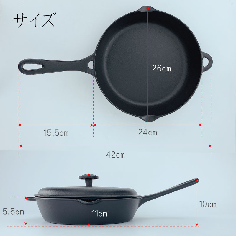 岩鋳 Iwachu 南部鉄器 フライパン 24cm IH対応 直火対応 日本製 鉄