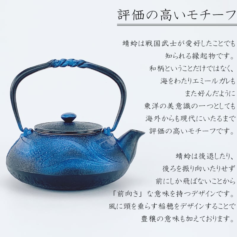 鉄瓶兼用急須 蜻蛉 ( 黒 / 瑠璃 ) | IZUMIYA 鉄瓶兼用急須 蜻蛉 ( 黒 / 瑠璃 ) | IZUMIYA