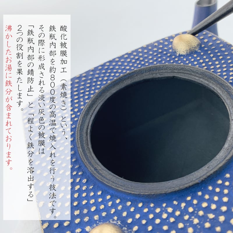 IH対応 南部鉄器 鉄瓶兼用急須｜及富 正方角あられ 星月夜／黒 | IZUMIYA