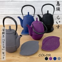 南部鉄器 岩鋳 急須 鉄瓶兼用 5型新アラレ 直火専用＋ 釜敷 丸アラレ