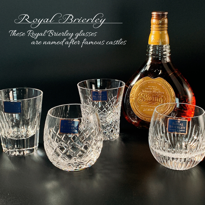 英国製 Royaj Brierley ロイヤル　ブライアリー クリスタル Royal Brierley 英国製 ウイスキータンブラー 化粧箱入り 英国食器 酒