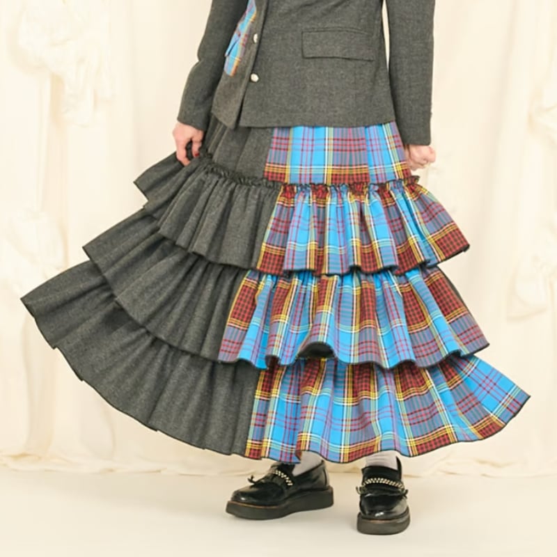 ミント❗️トーマスマグパイ チュールスカート 2枚セット 25AW予約アイテム THOMASMAGPIE（トーマスマグパイ）チェックスカート