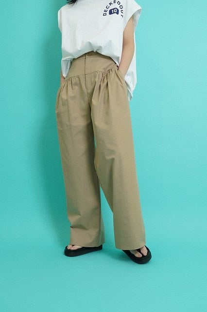 CYAN TOKYO（シアントーキョー） フロントギャザーリネンチノワイド  