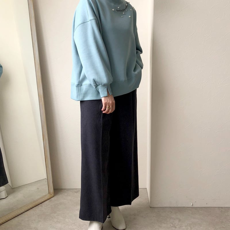LHELBIE(レルビエ) パール&ネックロゴ裏起毛裏毛プルオーバー LHELBIE(レルビエ) パール&ネックロゴ裏起毛裏毛プルオーバー
