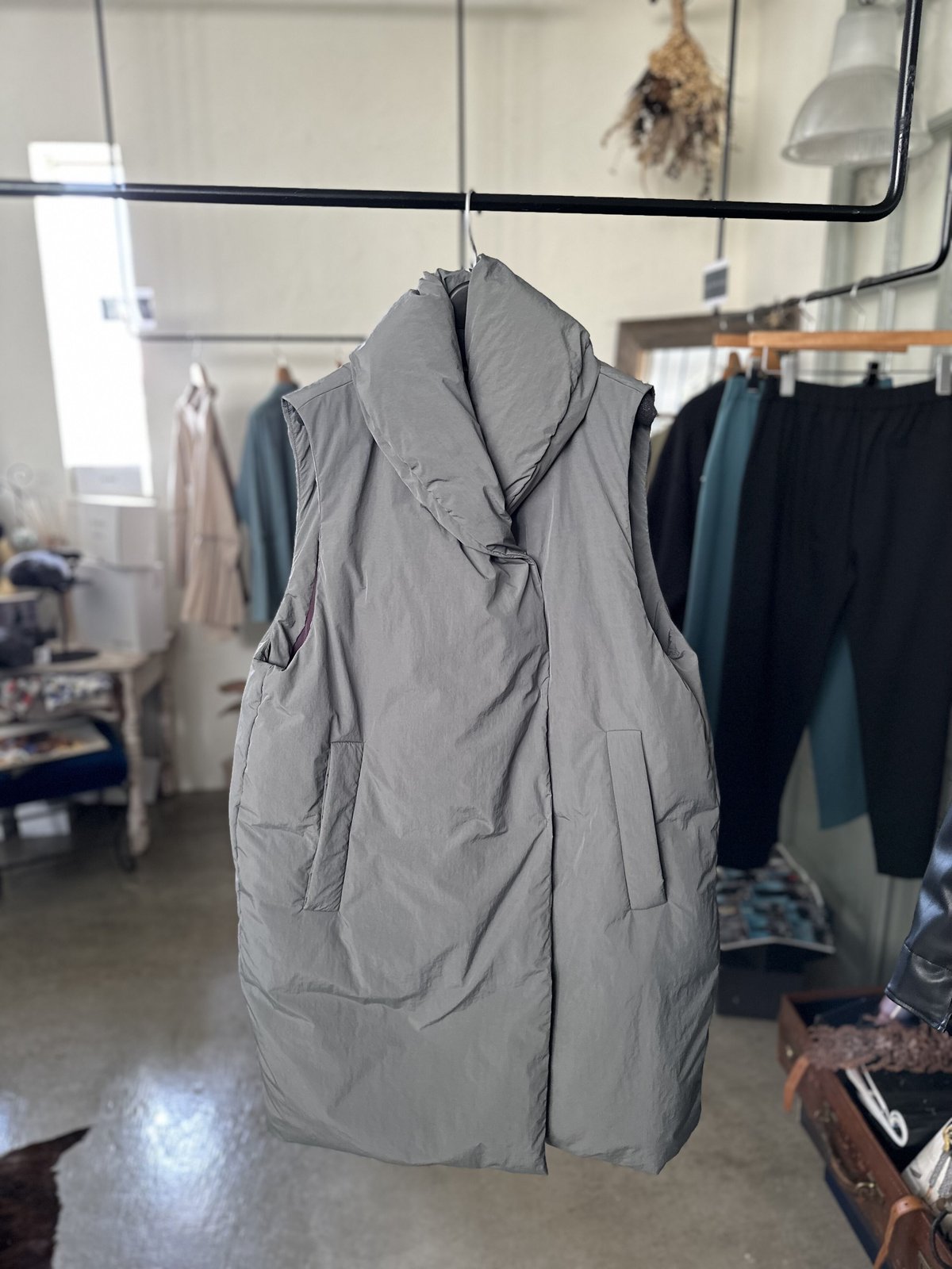 ショールカラーロングダウンベスト | ZAZABYS