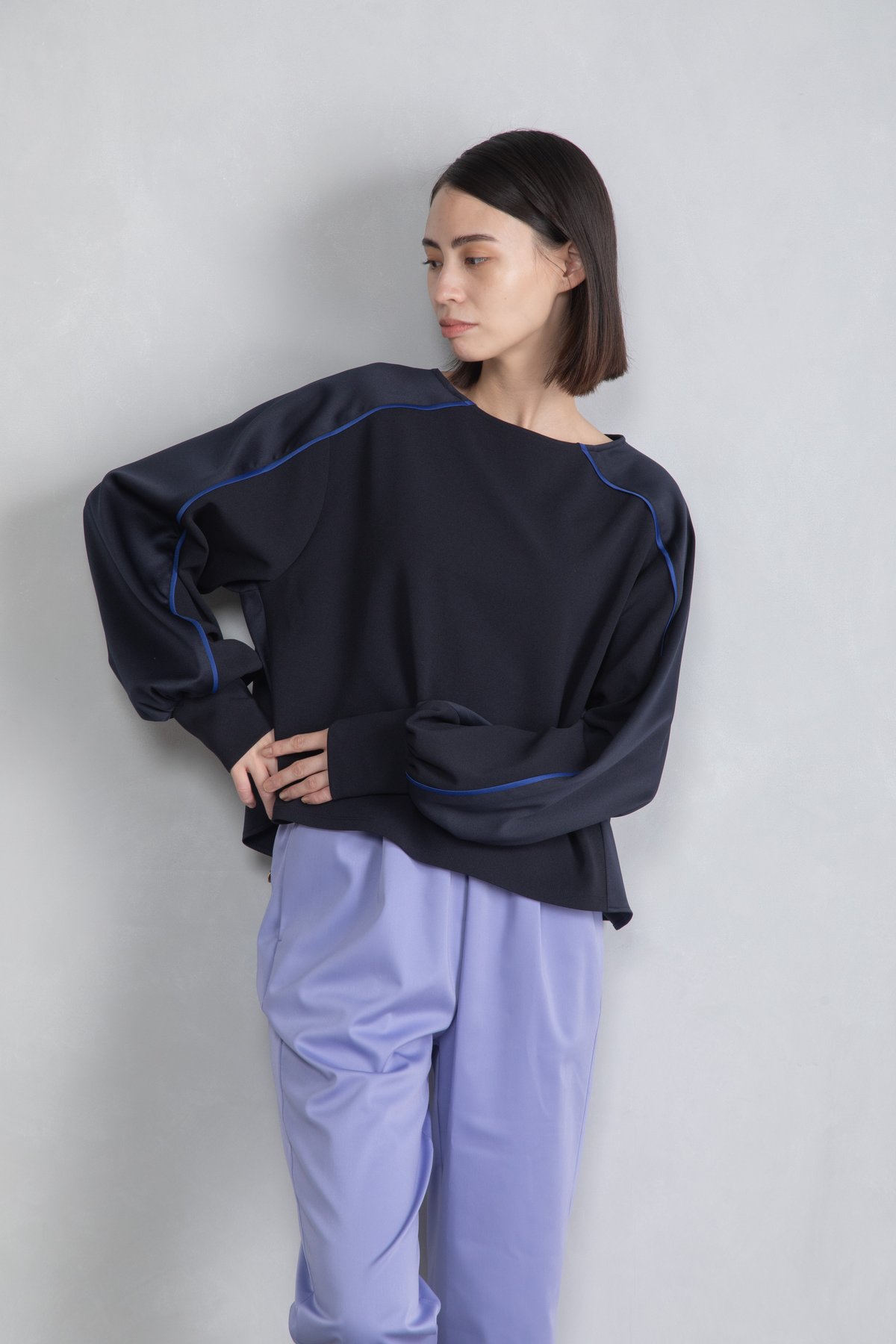 予約商品 MARECHAL TERRE(マルシャルテル）パイピングスタイルブラウス  