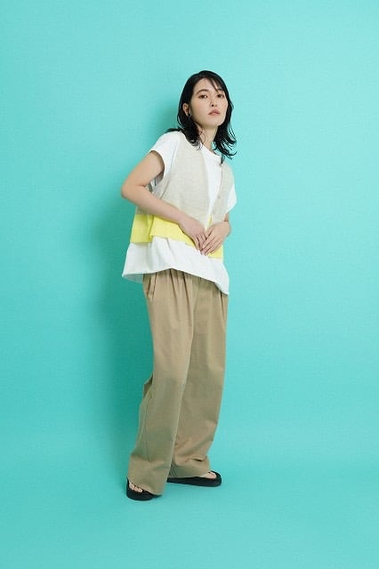 CYAN TOKYO（シアントーキョー） フロントギャザーリネンチノワイド  