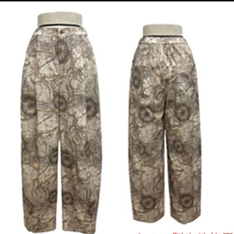 ayane(アヤン） 26SS予約アイテム マップ柄プリントバレルレッグパンツ