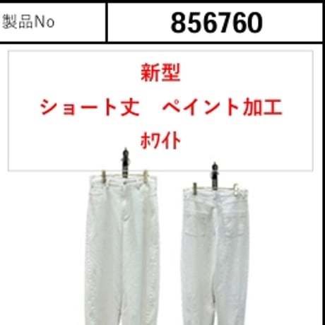 26AW予約アイテム　ayane.（アヤン）ホワイトデニムバレルレッグペイント加工パンツ