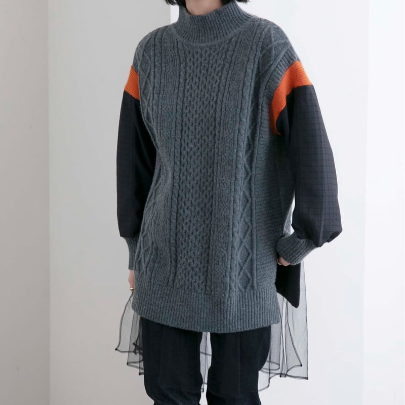 EVANGELION Panel Turtleneck Knit (BLACK)
