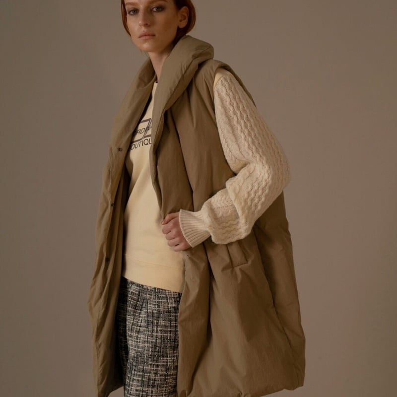 ショールカラーロングダウンベスト | ZAZABYS