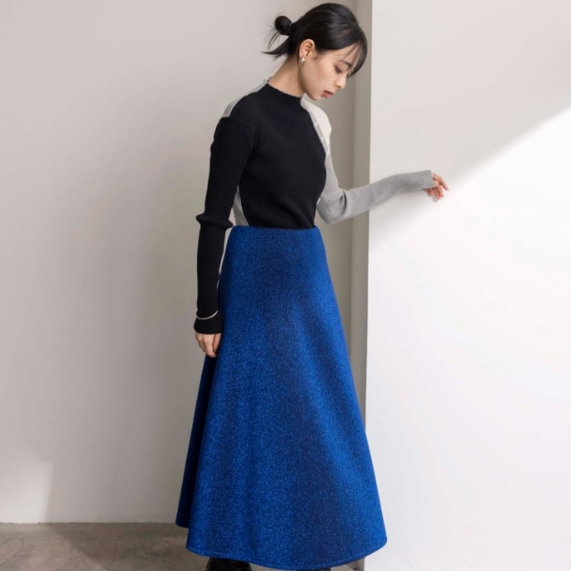 Eimee law（エイミーロー）ボタン付きブロック配色リブニット