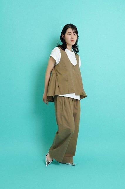 CYAN TOKYO（シアントーキョー） フロントギャザーリネンチノワイド  