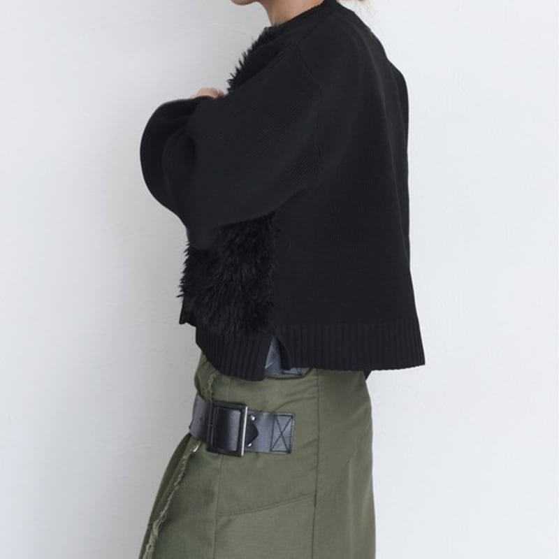 Eimee Law ファードッキングロゴテープニットカーディガン　2025新作 Eimee Law ファードッキングロゴテープニットカーディガン 2025新作