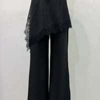 26AW予約アイテム　CYAN TOKYO(シアントーキョー）アシメレースレイヤーワイドパンツ