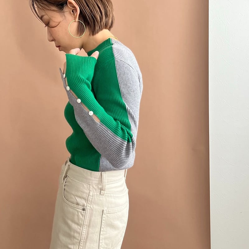 バイカラーリブニット | ZAZABYS