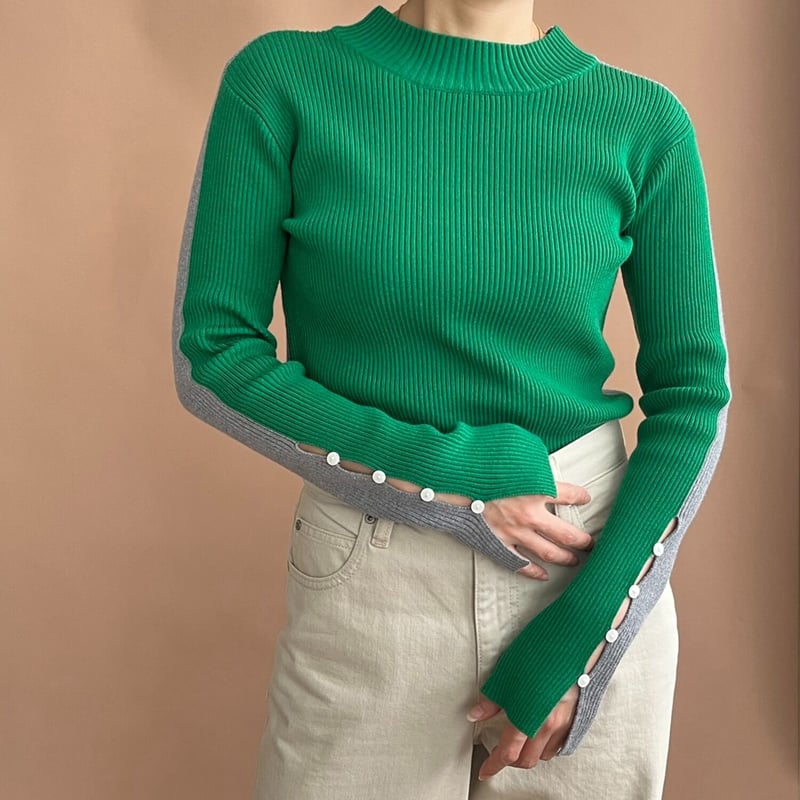 バイカラーリブニット | ZAZABYS