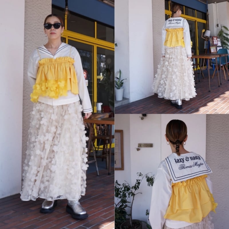 トーマスマグパイ ☆予約販売【 THOMAS MAGPIE 】DAIYA Jacquared tiered onepiece