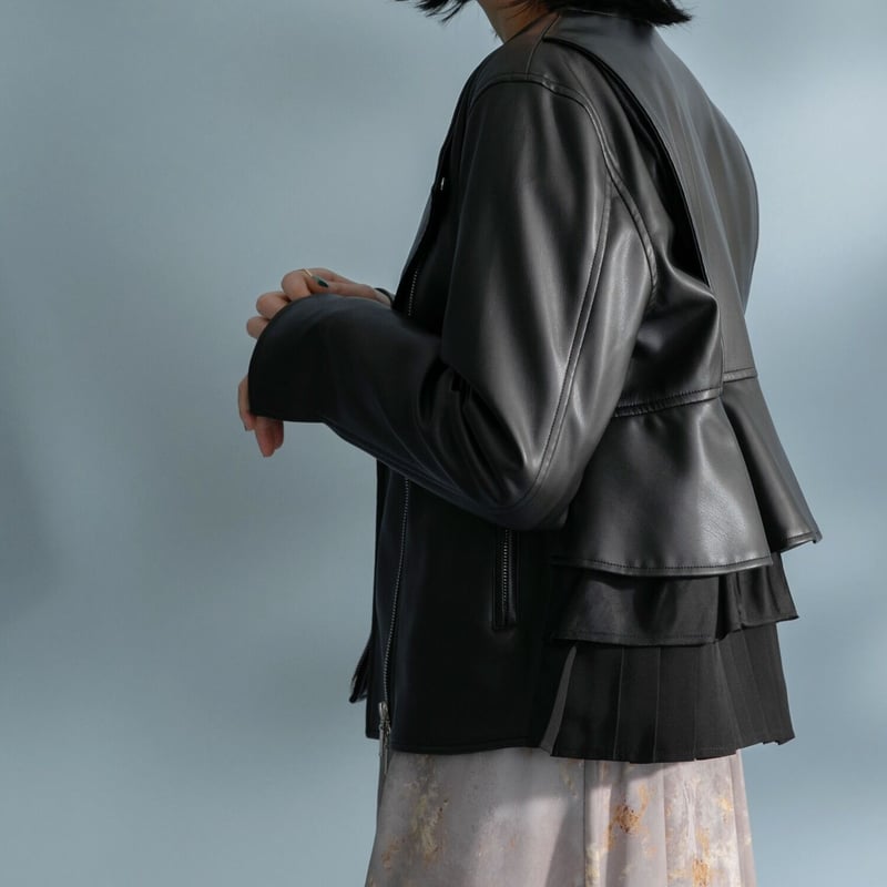 バックフリルフェイクレザーライダース | ZAZABYS