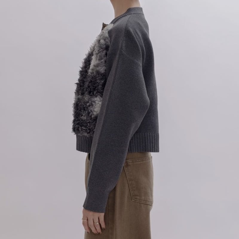 Eimee Law ファードッキングロゴテープニットカーディガン　2025新作 Eimee Law ファードッキングロゴテープニットカーディガン 2025新作