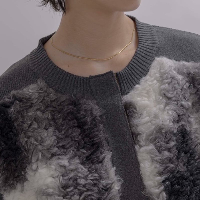 ★【新品】エイミーロウ ファードッキングロゴテープニットカーデ 今季 完売品★ EImeeLaw(エイミーロー）ファードッキングロゴテープニットカーデ