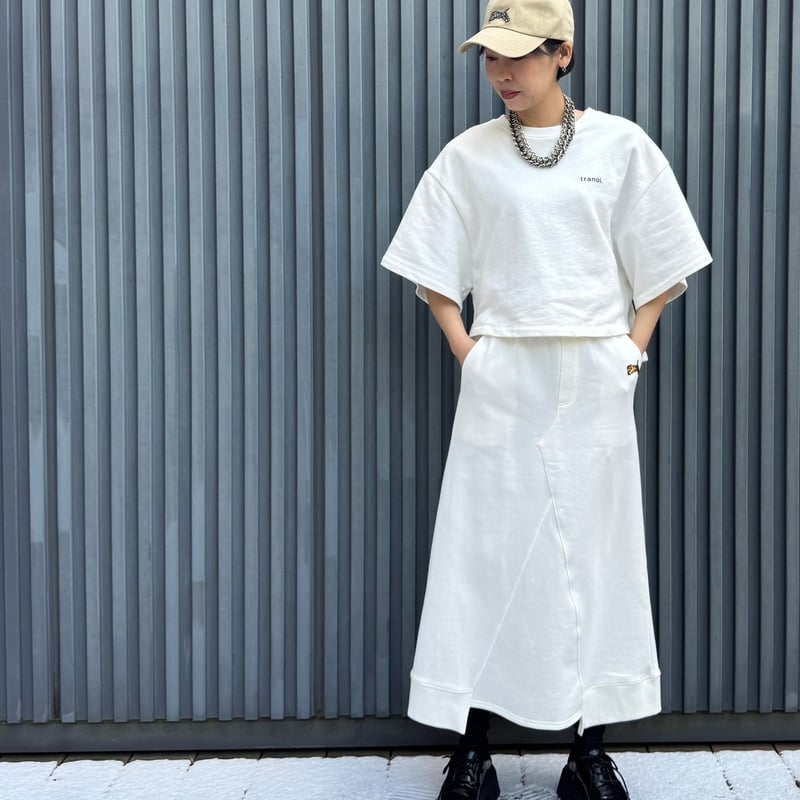 トラノイ　アシメボリュームスカートメッシュ　TRANOI. 23SS TRANOI.（トラノイ）リメイクSWスカート | ZAZABYS