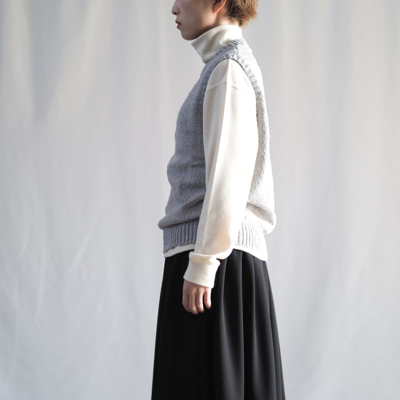 新品45Rコットンニットウール紡ケーブルベスト ウール混 ケーブル柄ニットベスト 【着脱しやすい】【日本製】｜通販の