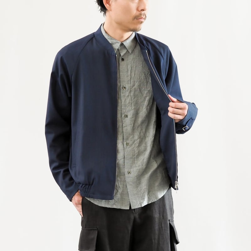 はたやブルゾン【ネイビー】 007BZ ［ メリノウール × シルク ］ | 新