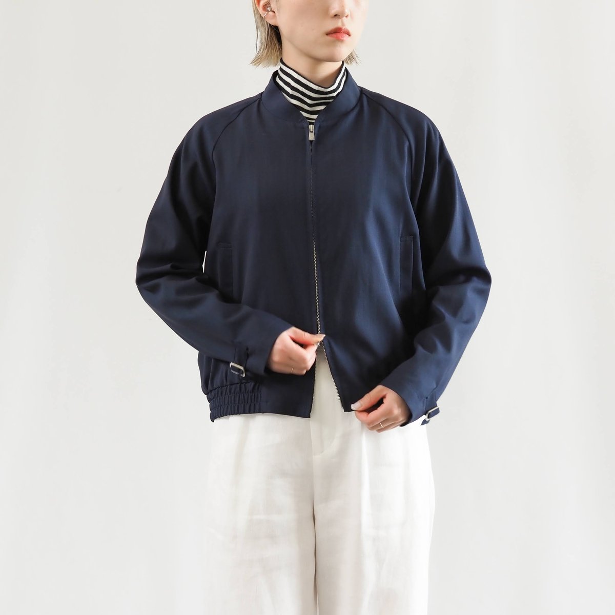 はたやブルゾン【ネイビー】 007BZ ［ メリノウール × シルク