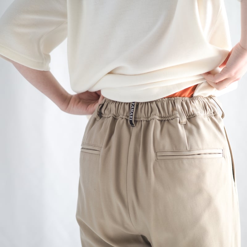 最終価格)新見本工場はたやパンツ　サイズ3 カーキ　バックサテンギャバ SALE】はたやパンツ（組下） 009PT ［ メリノウール×コットン