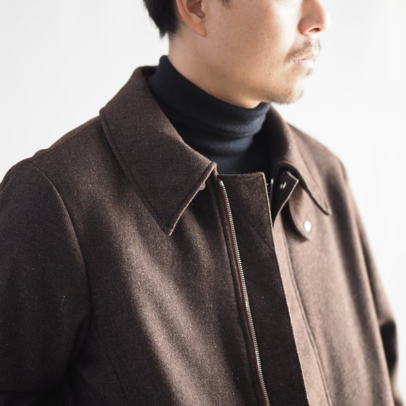 K97　Jurgen Lehl　変形デザイン　圧縮ウールジップアップブルゾン　人 K97Jurgen Lehl変形デザイン圧縮ウールジップアップブルゾン人