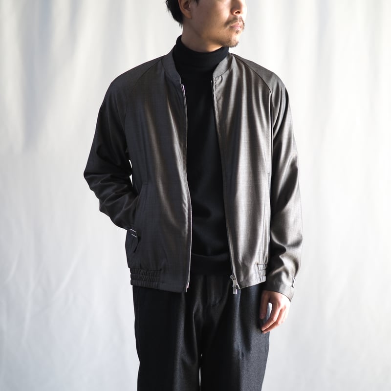 a2168【メリノシルク】メリノラムウールシルク襟付きジップジャケット ブルゾン a2168【メリノシルク】メリノラムウールシルク襟付きジップ