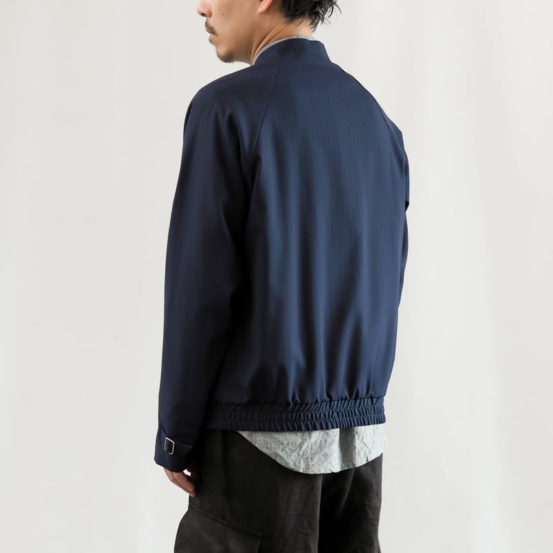 はたやブルゾン【ネイビー】 007BZ ［ メリノウール × シルク ］ | 新