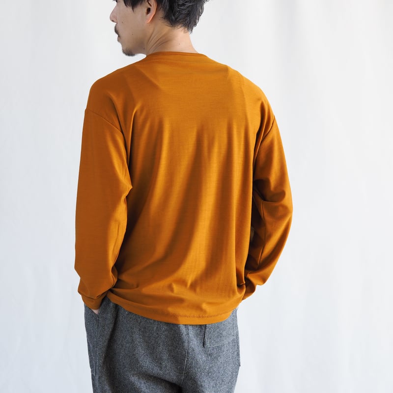 【新品】ONC MERINO ロングスリーブTシャツ size4 オレンジ メリノウール ロングスリーブ Tシャツ / ORANGE / ONC MERINO