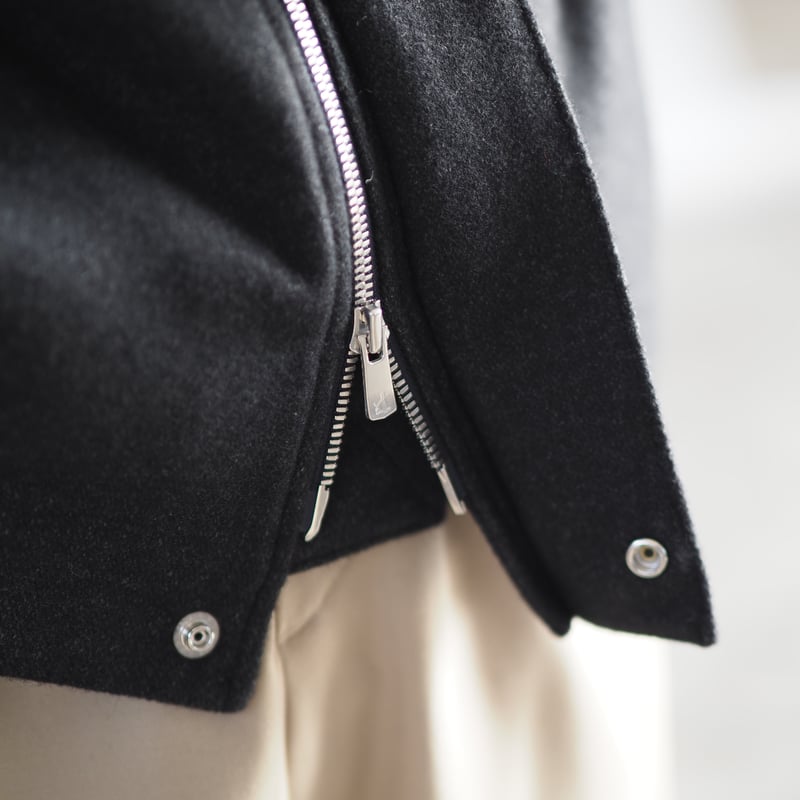 K97　Jurgen Lehl　変形デザイン　圧縮ウールジップアップブルゾン　人 K97Jurgen Lehl変形デザイン圧縮ウールジップアップブルゾン人