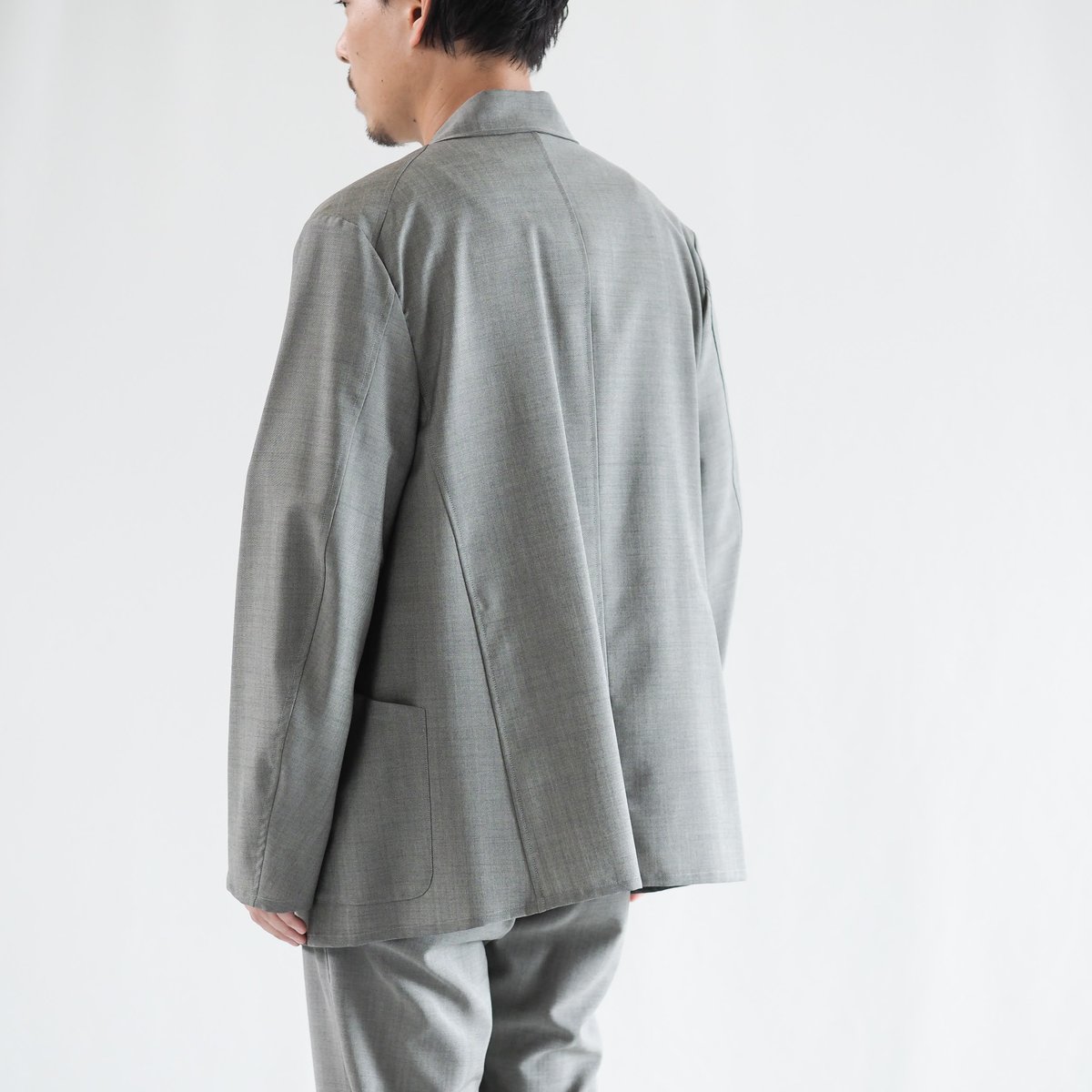 数回　プラダ　テーラードジャケット 2B　シングル モヘヤ ウール混 46グレー 数回 プラダ テーラードジャケット 2B シングル モヘヤ ウール混