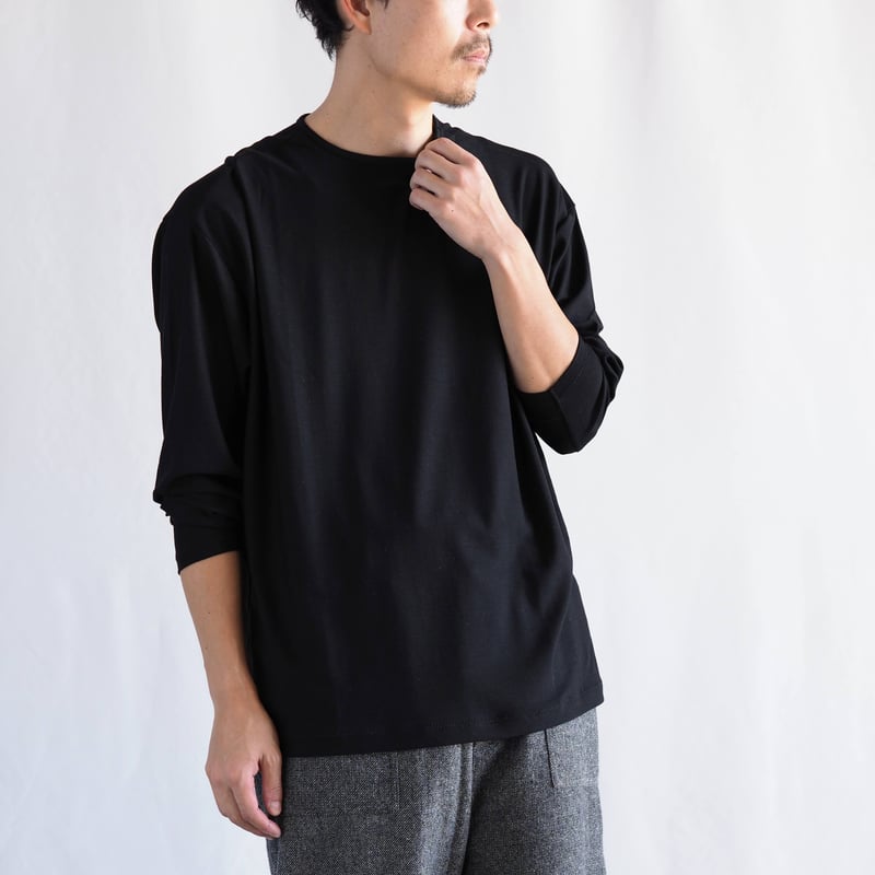 新見本工場 ひつじTシャツロングスリーブ(長袖) 黒 新見本工場 ひつじT