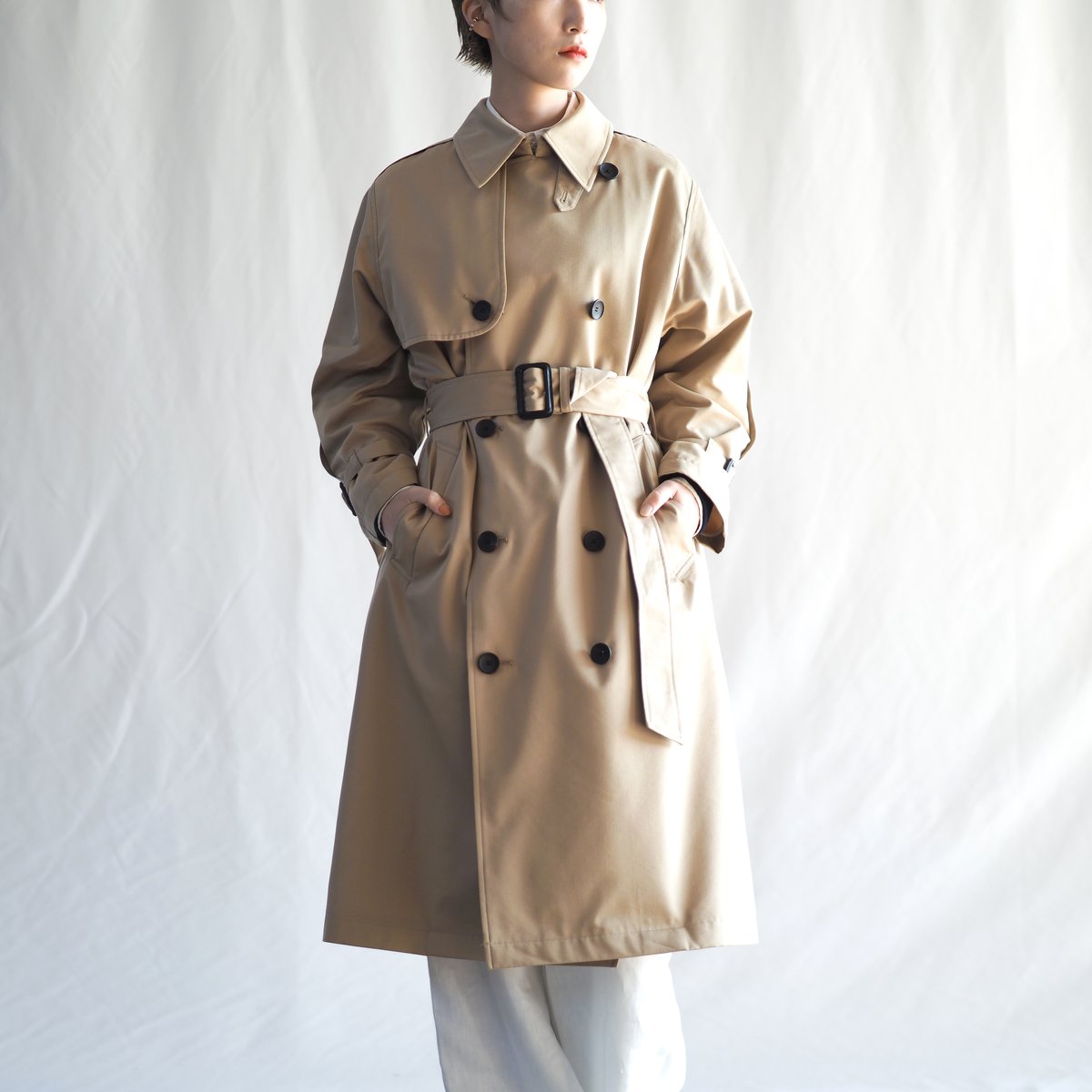 美品✨定番✨ハイク 3 ウールライナー付きトレンチコート コットン ベージュ HYKE / トレンチコート特集 | st company online store 入荷案内ブログ