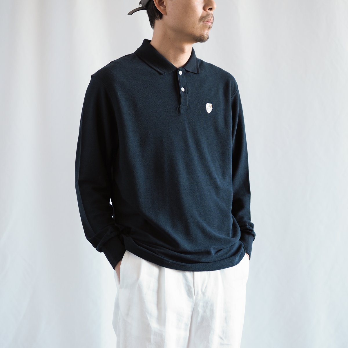 試着のみ美品 バトナー ウール ポロシャツ ロングスリーブ チャコールグレー 2 SALE】ひつじポロシャツ ロング/s 005CS ［ メリノウール ］ | 新見本