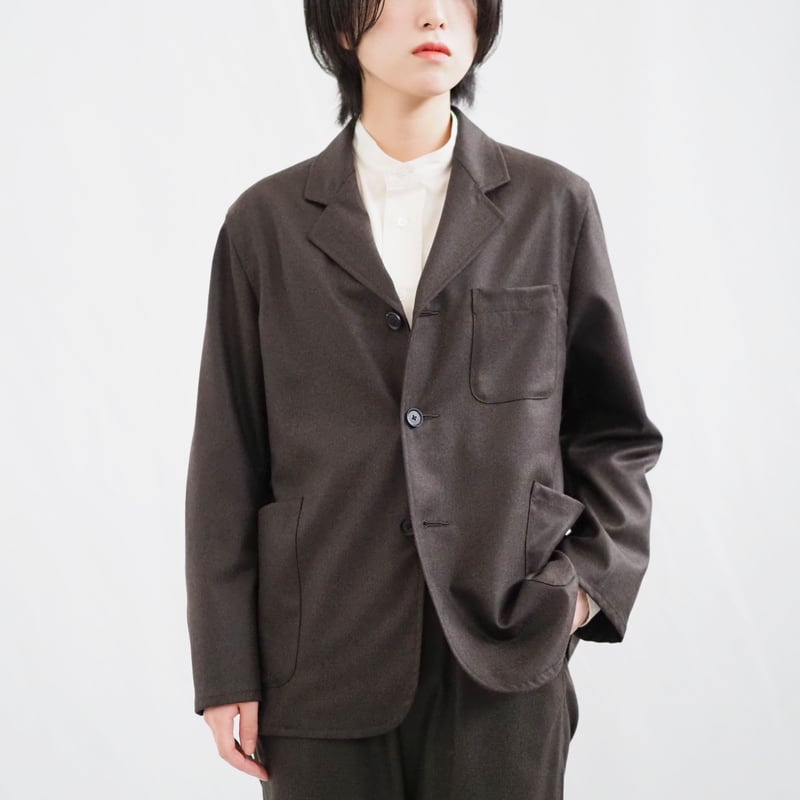 kolor 13aw アンゴラウールジャケット　ブラウン SALE】はたやジャケット（組上）【ブラウン】005JK ［ ウール ］ | 新