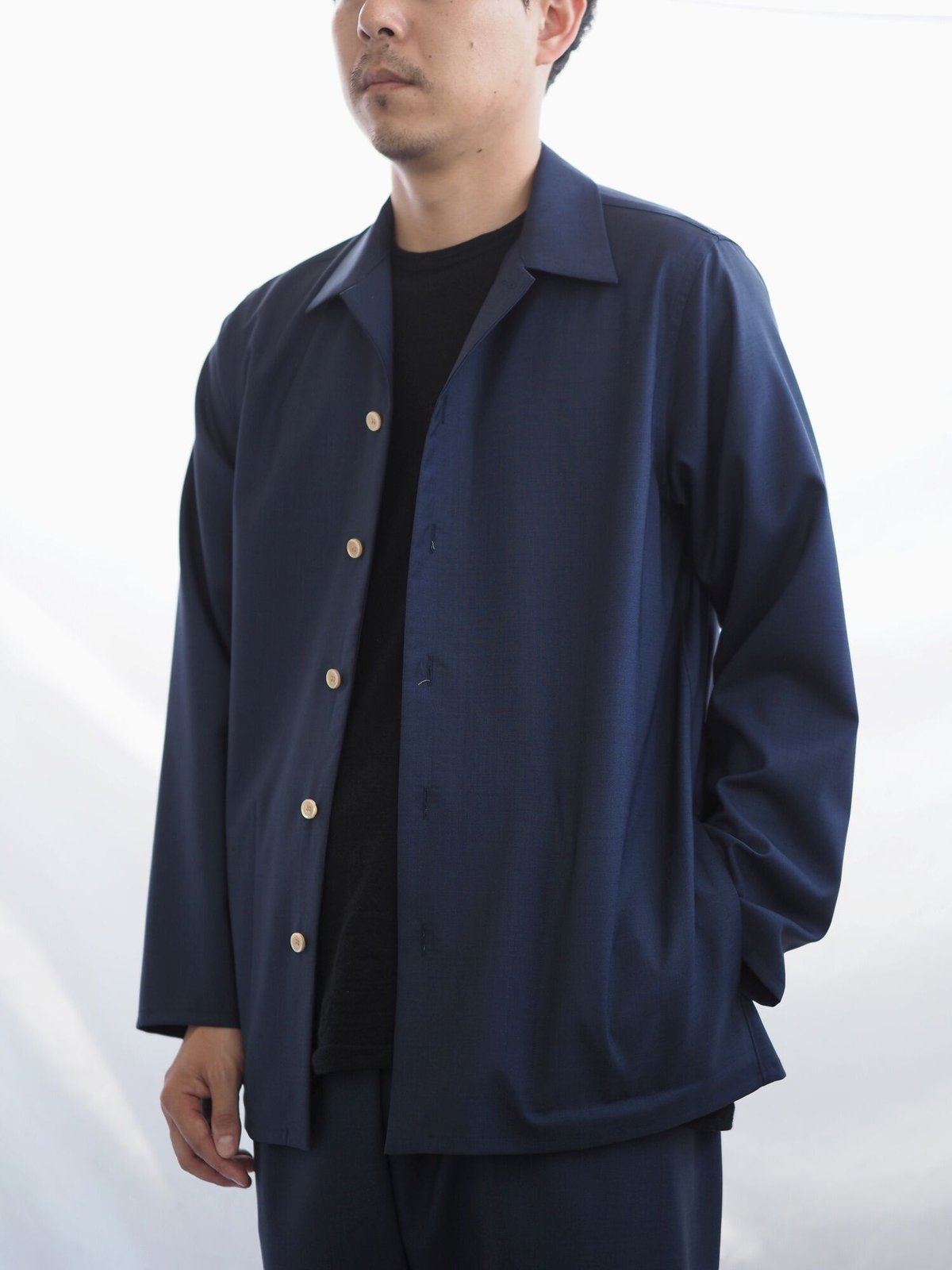 新見本工場　 大ナゴヤプロダクツ 「ONの日」のシャツ　ネイビー　サイズ2 大ナゴヤプロダクツ 「ONの日」のシャツ ネイビー（ユニセックス