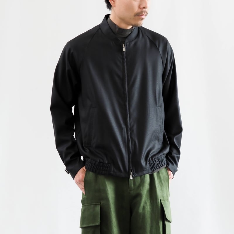 はたやブルゾン【ブラック】 005BZ ［ メリノウール × シルク ］ | 新