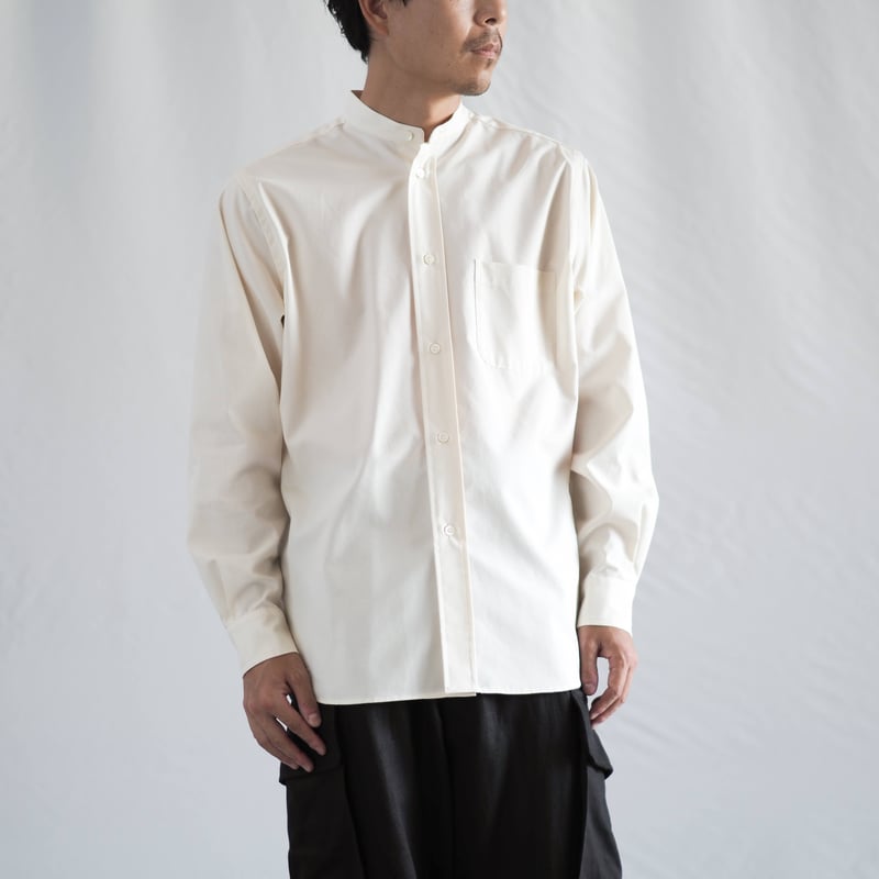 はたやシャツバンドカラー 002SH ［ コットン×シルク ］ | 新