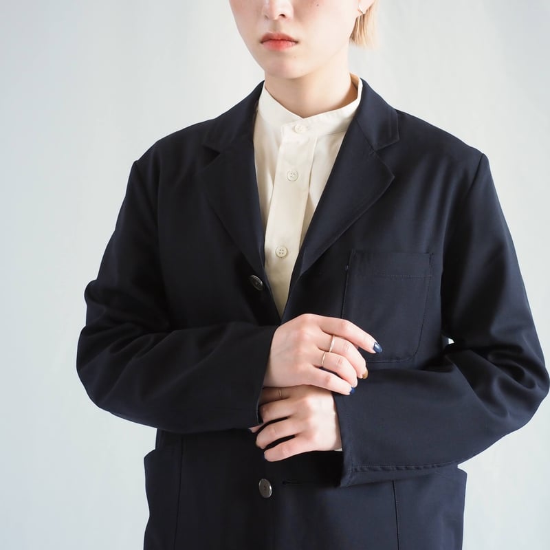 はたやジャケット（組上）【ダークネイビー】004JK ［ メリノウール