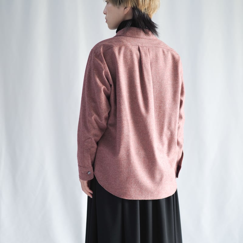 【人気】　45R 後染めリネンのサファリシャツ　開襟シャツ　麻　R刺繍 レース刺繍開襟シャツ｜MEN｜251HST30-419E｜AZUL BY MOUSSY