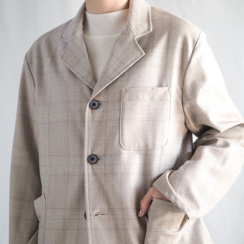 新品 バイカラーメリノウールジャケット C'est bien fait｜シープ加工 ウール パイル ノーカラー ジップ