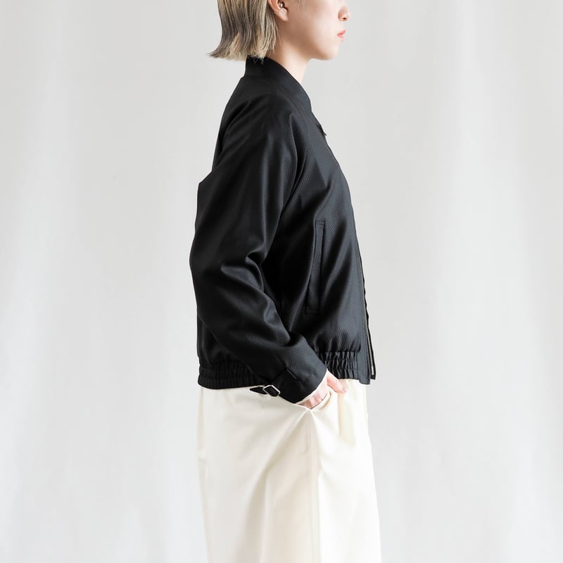 はたやブルゾン【ブラック】 005BZ ［ メリノウール × シルク ］ | 新