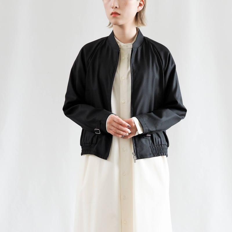 はたやブルゾン【ブラック】 005BZ ［ メリノウール × シルク ］ | 新